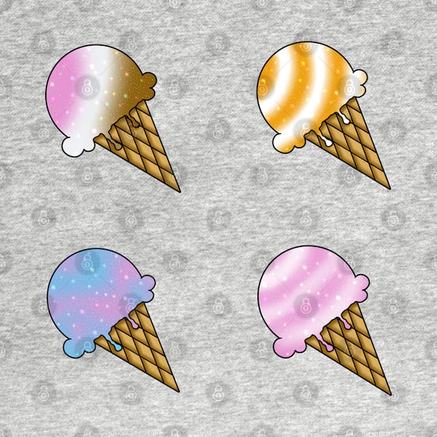 4 Flavor Ice Cream Pattern by MyBearNugget